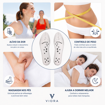 Viora ReflexStep™ | Palmilhas Magnéticas de Massagem
