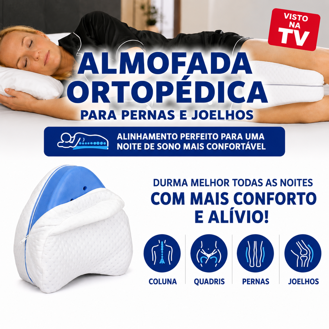 Viora SleepLeg™ | Almofada Ortopédica para Pernas e Joelhos