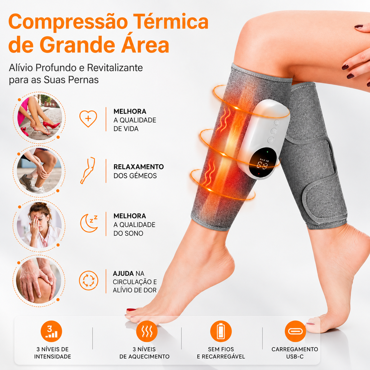Viora LegFlow™ | Massageador de Gémeos por Compressão