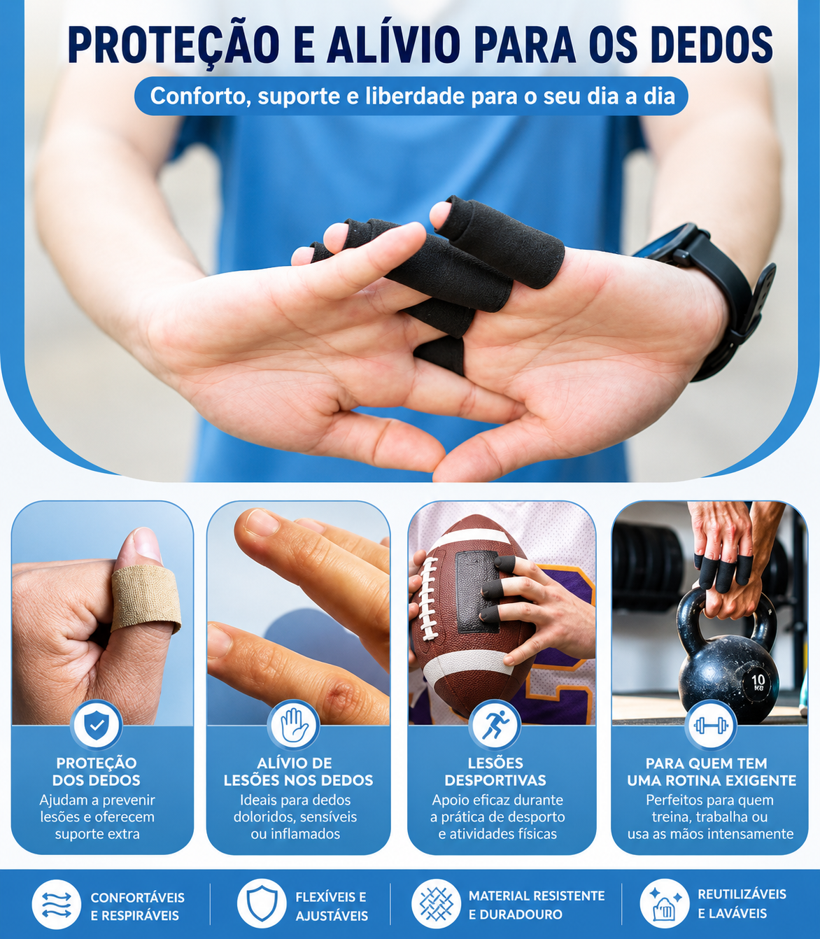 Viora FingerRelief™ | Almofadas de Gel para Dedos